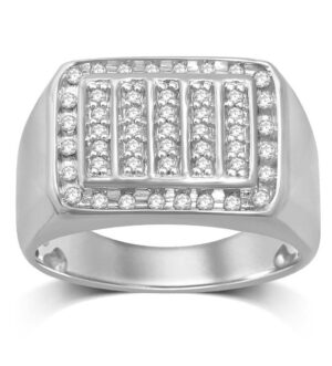 1/2 Carat of Diamond Gents Ring in Sterling Silver