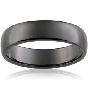 6mm Smooth Finish Zirconium Gents Ring