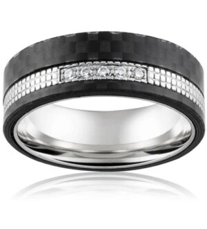 Forte Stainless Steel Cubic Zirconia Ring
