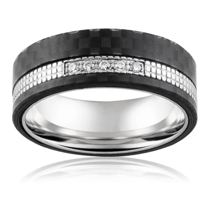 Forte Stainless Steel Cubic Zirconia Ring