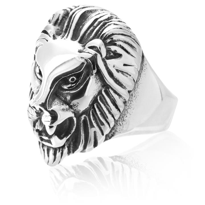 Stainless Steel Lion Head Gents Ring