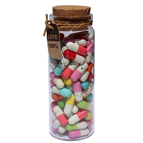 INFMETRY-Cute-Capsules-in-a-Glass-Bottle-Lovely-Notes-Couples-Gifts-for-Him-Her-Boyfriend-Girlfriend-Mom-Birthday-Anniversary-Valentines-Mixed-Color-90pcs-0